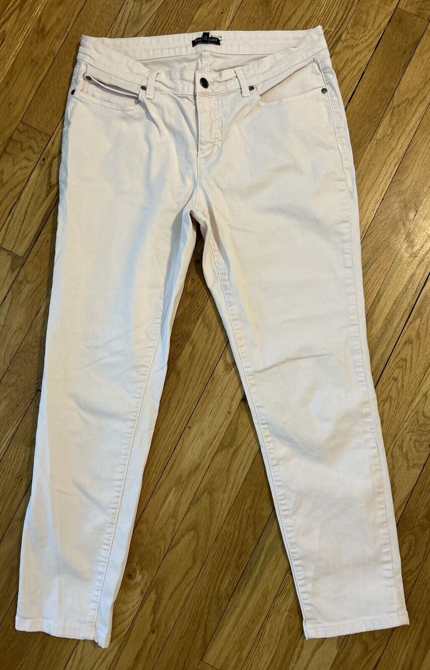 Women’s EILEEN FISHER Pink Organic Cotton Straight Jeans Size 10 *A6